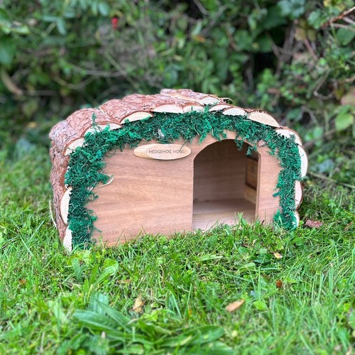 Wooden hedgehog house hogitat - house,