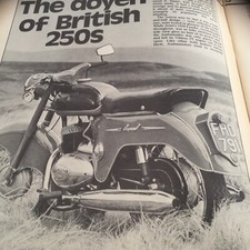 AMBASSADOR SUPER 5 MOTORCYCLE MAGAZINE ARTICLE .