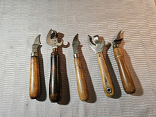 5 Antique Can Openers-Wood and