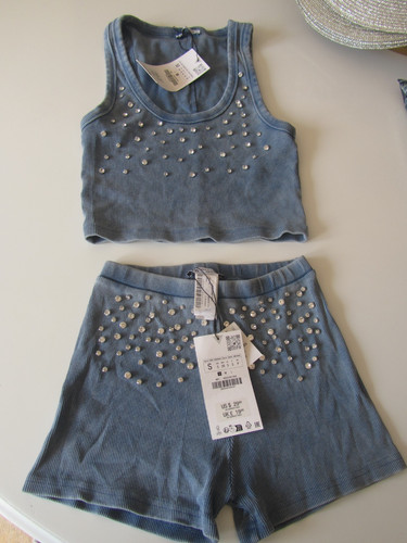 Zara washed blue rhinsetone - zara,