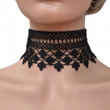 Wide  Lace Choker  Necklace