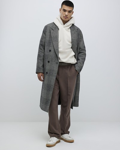 River island mens overcoat - river,