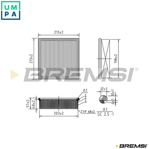 Air filter fa1641 - fa1641, for