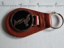 Vintage Keyring Brown Leather Look Spirt Of Ecstasy Rolls Royce Hood Ornament 