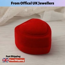 Red heart velvet ring box - heart,