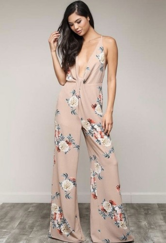 Floral tie front wide leg - floral, tie-front