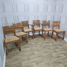 Antique Set 6 Old Charm Oak