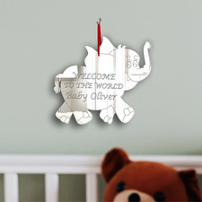 Personalised Acrylic Mirror Animal Hanging Decoration – Lion Monkey Giraffe