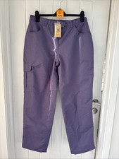 💜 Ladies 14R Lined Hiking Walk Cargo Trousers NEW Cotton Traders Thistle Purple