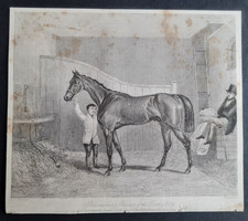 Antique 1839 print - Horse Racing - Bloomsbury - Winner of Derby - Epsom