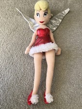 Disney store glittery Tinkerbell soft plush 12 inch doll in good condition