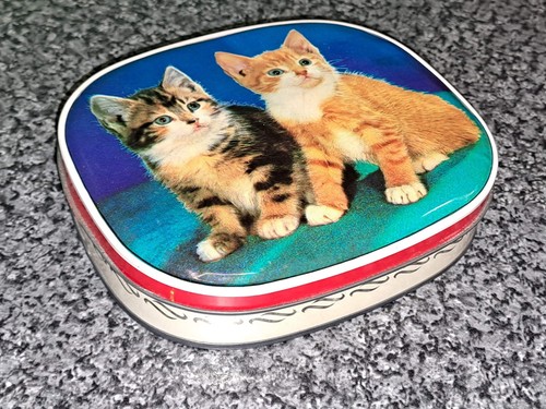 Vintage cats kittens old tin - vintage,