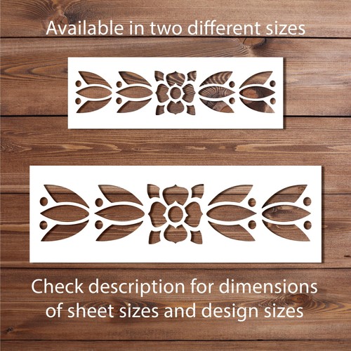 Floral border stencil - floral, –