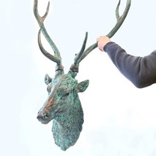 Verdigris finish stag head - verdigris, |