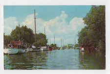 VINTAGE POSTCARD THE MOORINGS, RIVER AVON, CHRISTCHURCH DORSET POSTMARKED 1968
