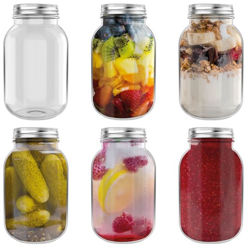 Heftman glass mason jars - 6, x
