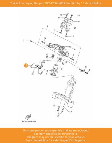 Yamaha bracket bc6 f334h - yamaha, bc6-f334h-00