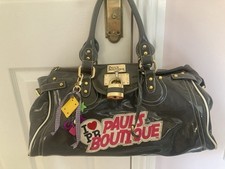 PAULS BOUTIQUE BAG LARGE SIZE GREY PATENT FAUX LEATHER TOTALLY Y2K GOOD COND