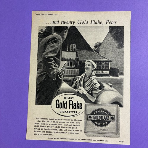 Wills gold flake advert - gold,