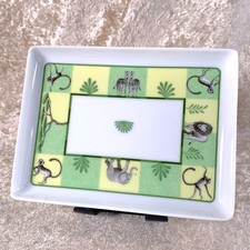 Hermes Paris Rectangle Tray Sushi Plate Africa Green Porcelain Tableware 2