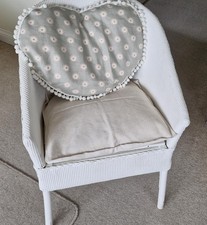Vintage Lloyd Loom Style Chair - white - with cushions