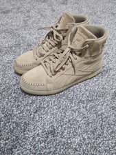 Reebok Suede High Top Trainers – Vintage Retro Beige Streetwear – UK 7