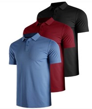 Men's Polo Shirts 3 Pack Quick