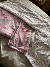 Pink Butterfly, Birds & Hearts single bed duvet cover set kids girls