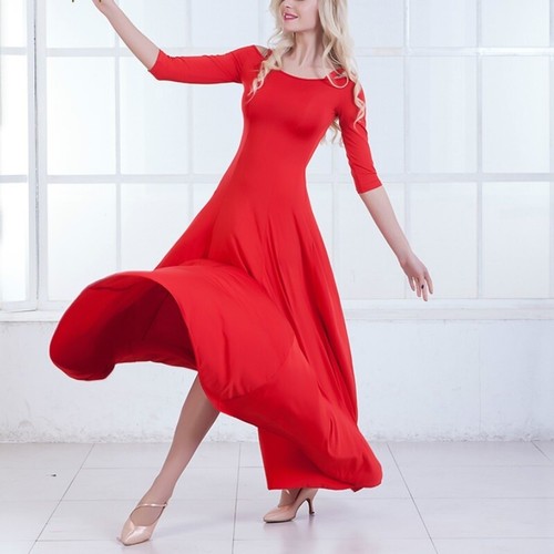 Ladies long dance dress hollow - dance,