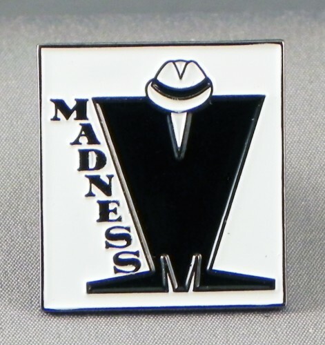 White madness enamel - madness, badge