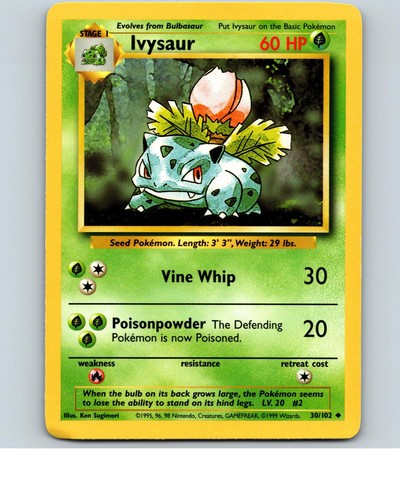 Ivysaur 102 uncommon base - 30/102,