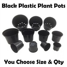 Black Plastic Plant Pots 1 2 3