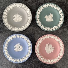 Wedgwood Jasperware Teal, Grey, Pink , Blue Decorative Plates VGC