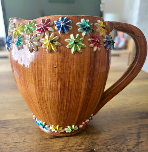 Italian ceramic jug brown - ceramic,