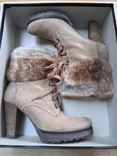 Lisa Kay Taupe Suede Lace-up