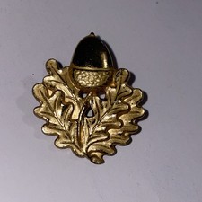 Vintage British Army Cheshire Regiment collar badge - an acorn with oak leaves