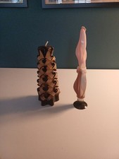 Pair of Vintage Sculptured Candles - Whelsh Candle for Home Decor