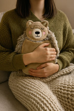 Furry Friends Brown Bear Hot Water Bottle with Novelty Cover by Country Club