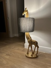 Luxury Gold Giraffe Floor Lamp with Black Shade – Designer Statement Lighting