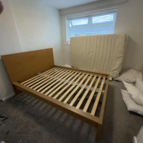 Ikea malm wooden double bed - malm,