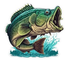 Bass Fish Fishing Sticker