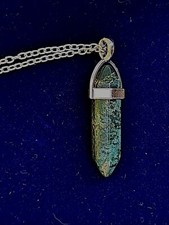 Vintage Elizabeth Duke Green Stone Pendant Necklace