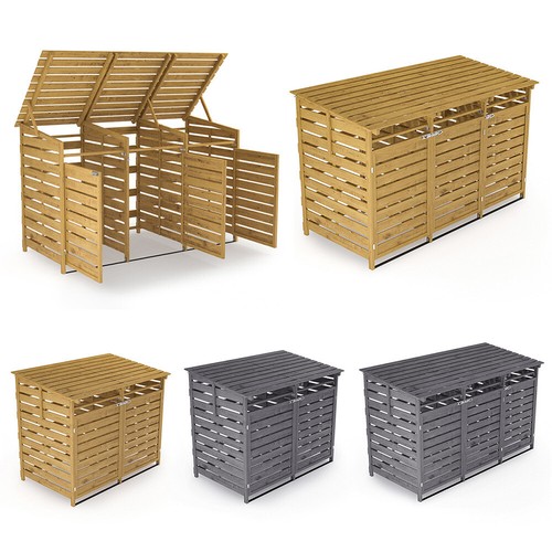 Double triple wheelie bin - double,