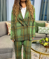 ZARA ZW Collection Green Check