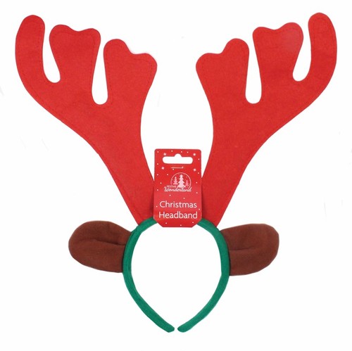 Plush reindeer antler headband - reindeer,
