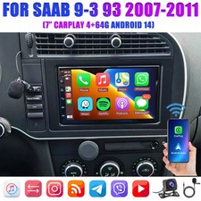 4+64GB FOR SAAB 9-3 93 2007-2011 ANDROID 14 CAR STEREO RADIO FOR CARPLAY GPS NAV