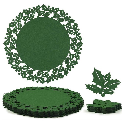 6pcs round felt placemats - round, with
