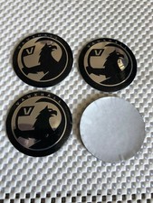 4x Stickers Caps 56mm  Vauxhall Wheel Cap Centre Emblem Silver/Black New Style