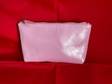 Osprey Small Leather Cosmetic Bag/Pouch Lilac/Pink New