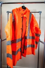 Ocean Rainwear orange hi viz waterproof PVC jacket, medium